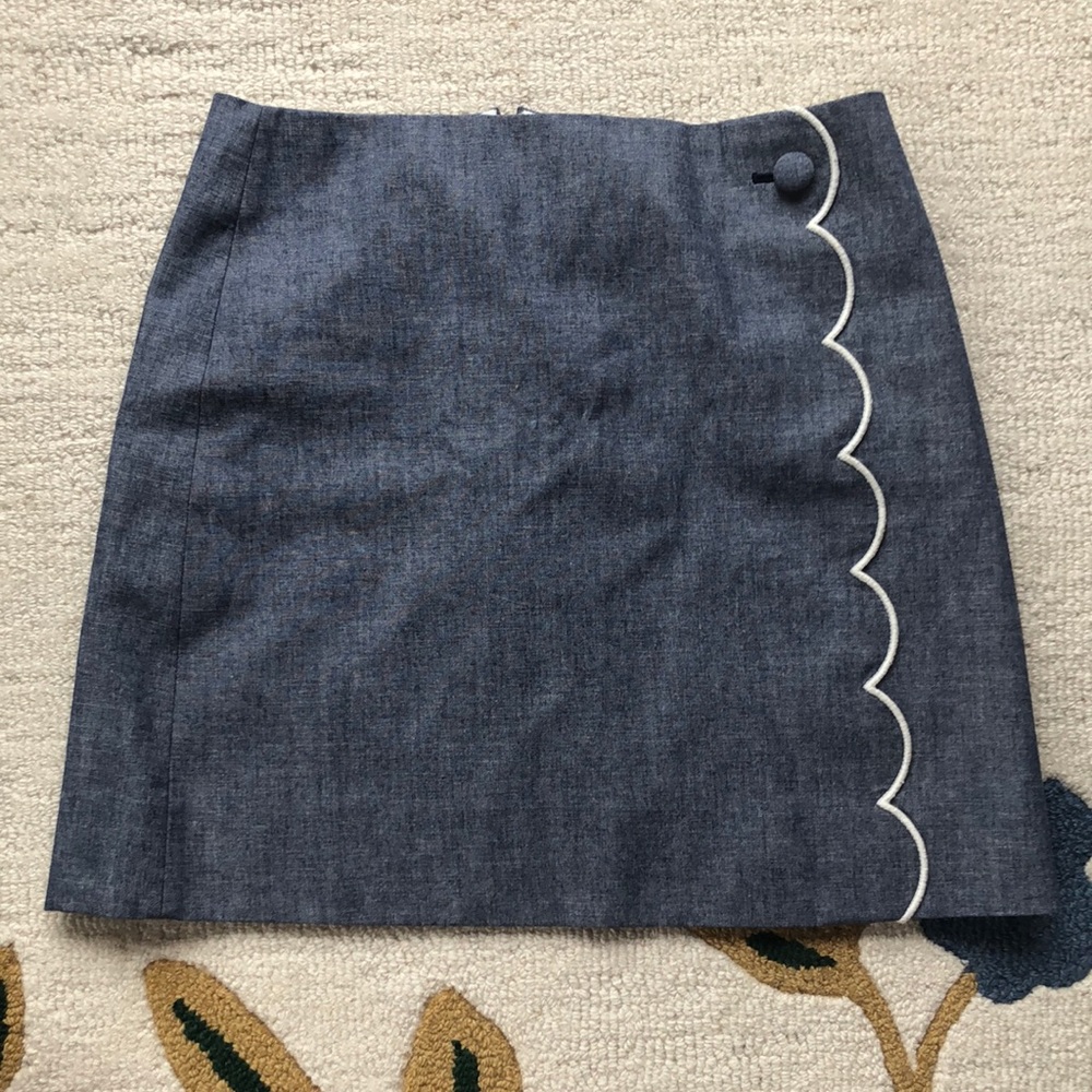 Jcrew scalloped edge skirt